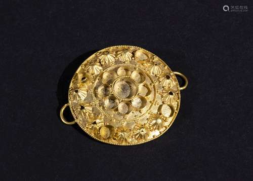 AN ANCIENT GOLD FILIGREE PART OF BRACELET 300-200 B.C. EASTE...