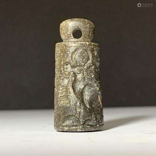 AN EXTREMLY RARE BELL SHAPED URATU INSCRIBED STAMP CYLINDER ...