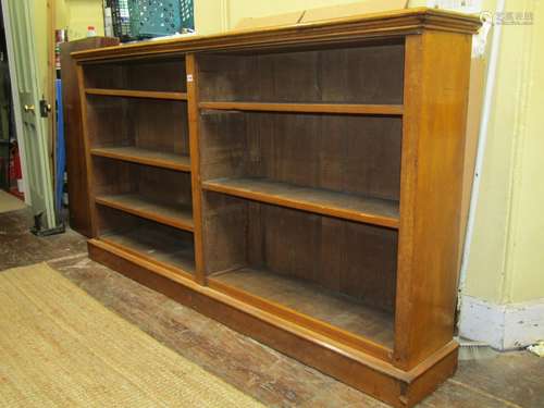 Late 19th century oak open bookcase of half height with cent...