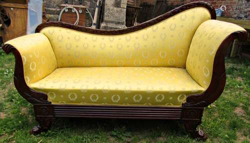 Small Regency period sofa with carved and moulded show-wood ...