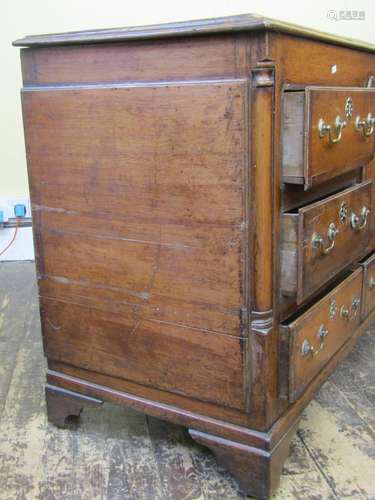 Antique oak dresser base with pair of central cupboard doors...