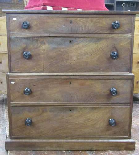 Unusual mid-Victorian period mahogany chest of drawers const...