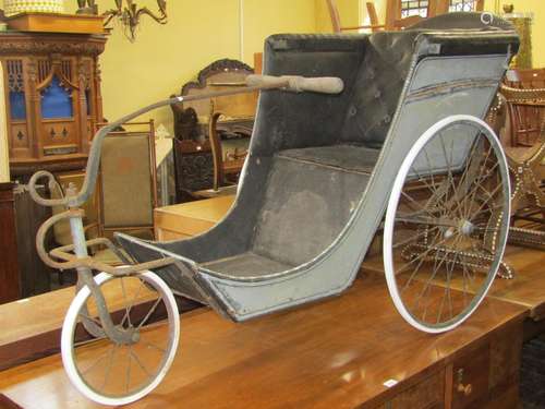 Victorian invalid or Bath chair of timber construction, rais...