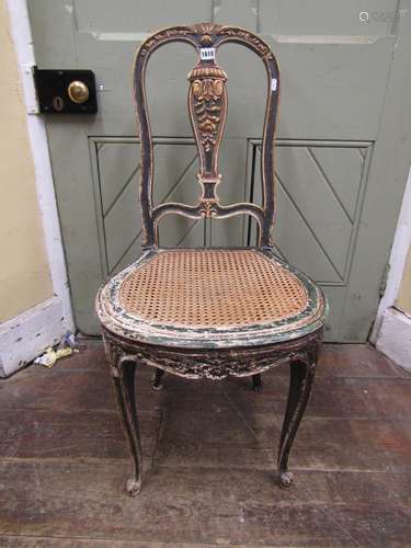 Single 19th century side chair with cane panelled seat, the ...