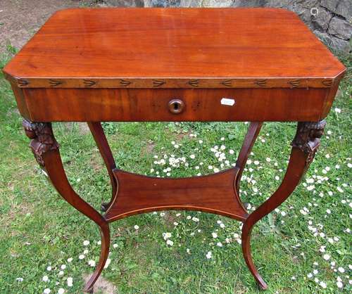 Early 19th century ladies sewing table of rectangular form w...