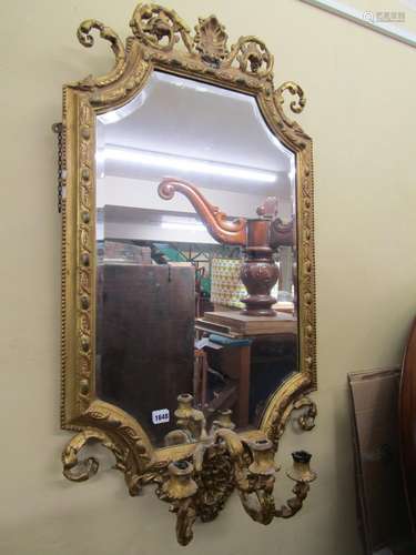 19th century gilded wall mirror, the bevelled edge mirror pl...