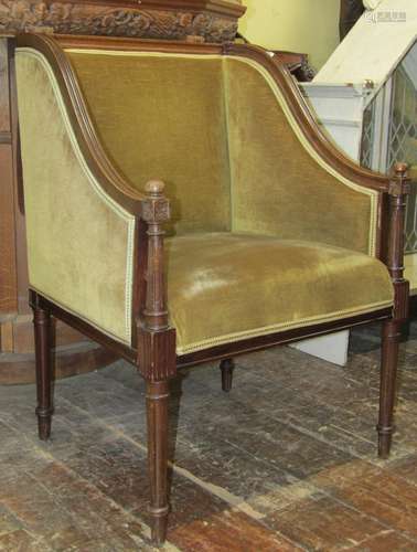 19th century mahogany drawing room chair with carved and mou...