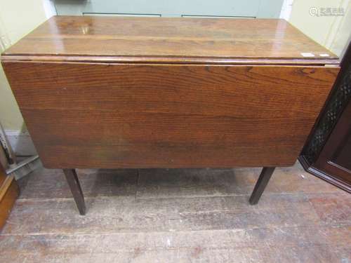 19th century oak cottage dining table with drop leaves, to s...