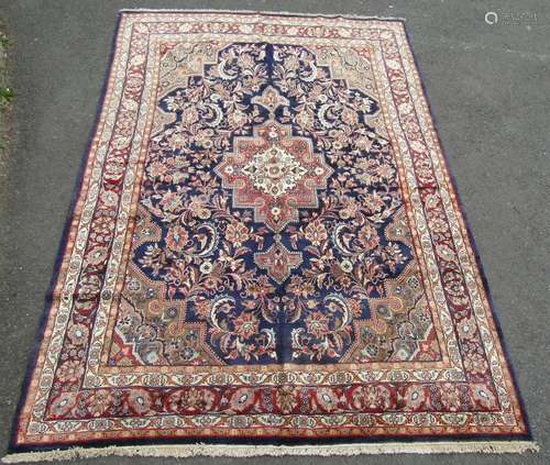 A good quality Hamadan carpet with a thick wool pile with an...