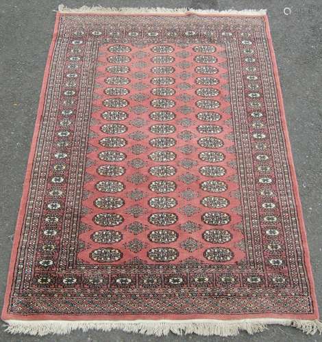 A Turkoman carpet with an overall elephant foot pattern on a...