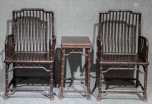 A SET OF CHINESE ROSEWOOD CHAIRS, QING DYNASTY