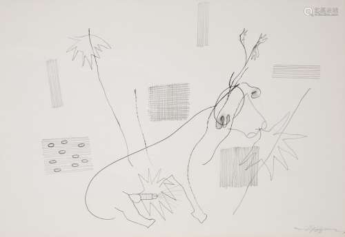 OSWALD OBERHUBER (Austria, 1931 – 2020)Untitled, 1986.Pencil...