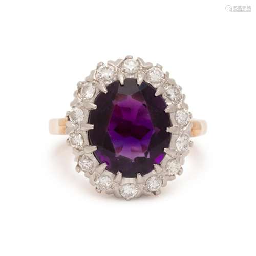 AMETHYST AND DIAMOND RING