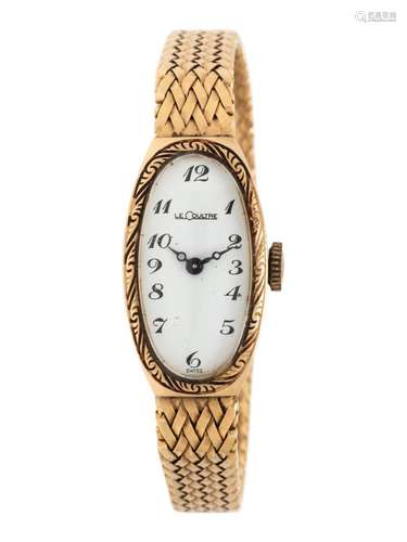 LeCOULTRE, 14K YELLOW GOLD WRISTWATCH