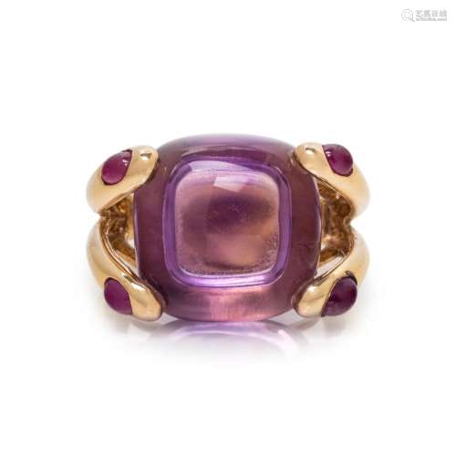 AMETHYST AND TOURMALINE RING