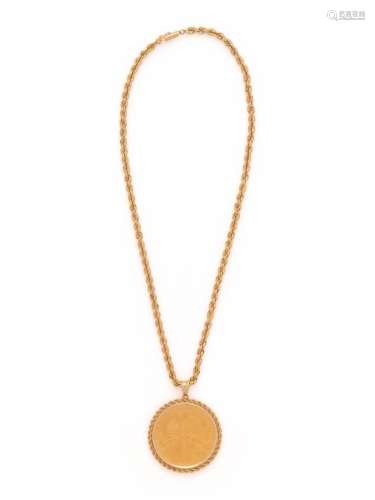 YELLOW GOLD AND COIN NECKLACE