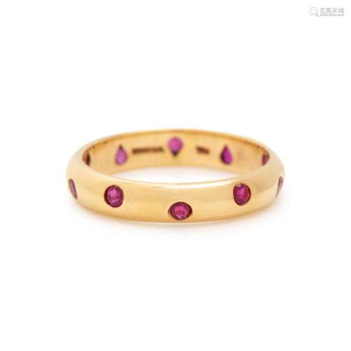 TIFFANY & CO., YELLOW GOLD AND RUBY RING