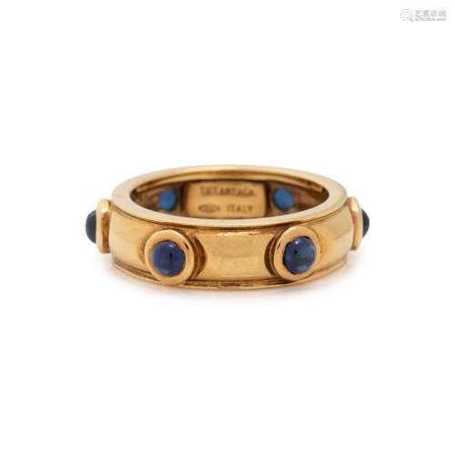 TIFFANY & CO., YELLOW GOLD AND SAPPHIRE RING