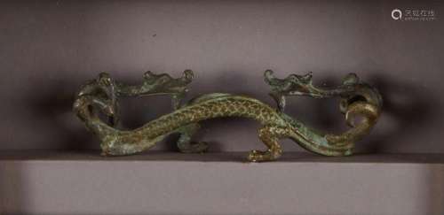 19th c. Chinese Bronze Dragon Finial