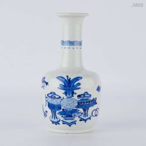 Chinese 18th c. Kangxi Porcelain Mallet Vase