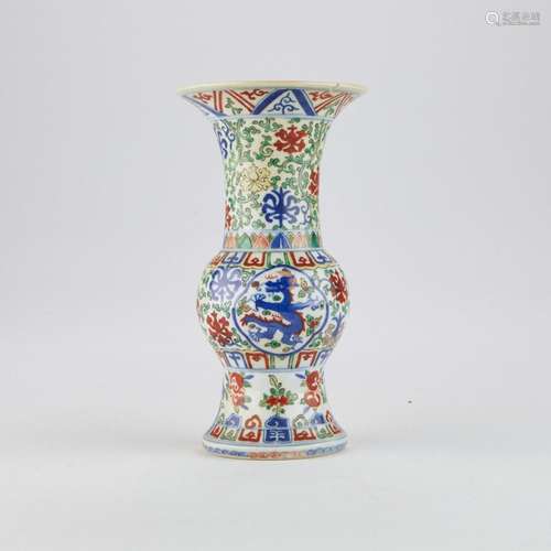 Chinese Porcelain Doucai Beaker Vase