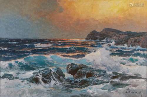 Alexander Dzigurski Seascape Painting