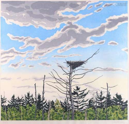 Neil Welliver "Osprey s Nest" Woodcut