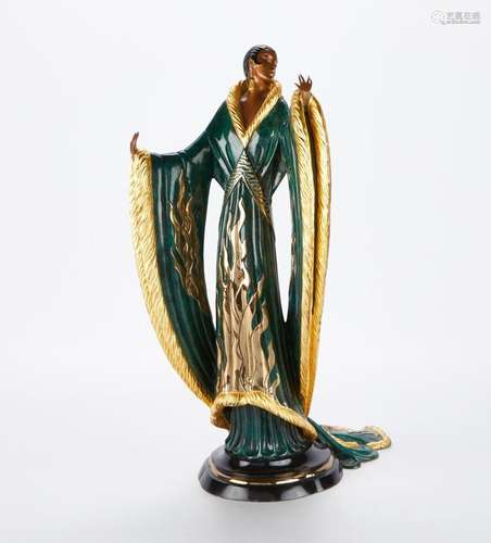 Erte "Femme De Luxe" Polychrome Bronze Sculpture