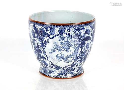 A Royal Bonn blue and white pottery planter, having all over...