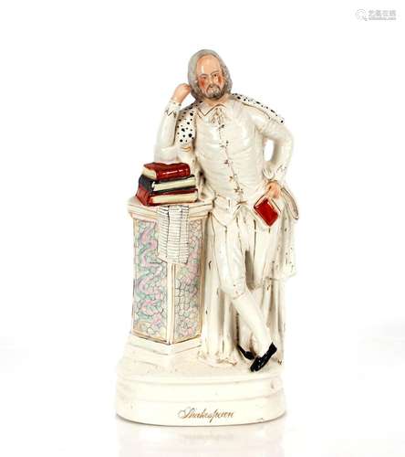 A Victorian Staffordshire figure of Shakespeare, 46cm high