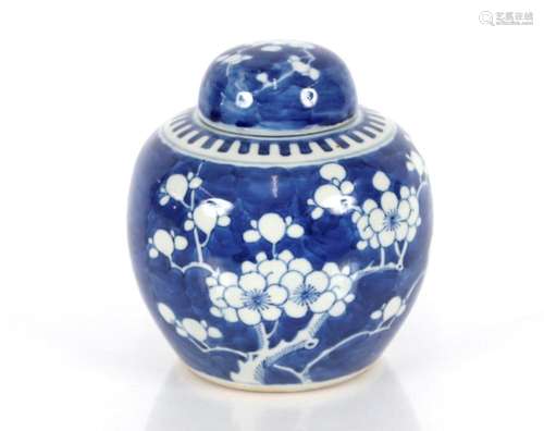 A Chinese blue and white ginger jar and cover, painted in th...