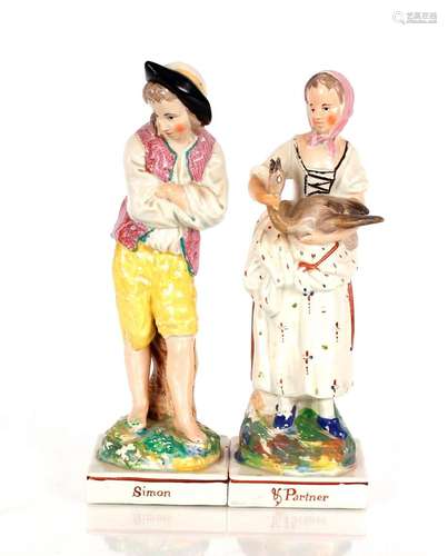 A pair of late 18th Century Staffordshire square b