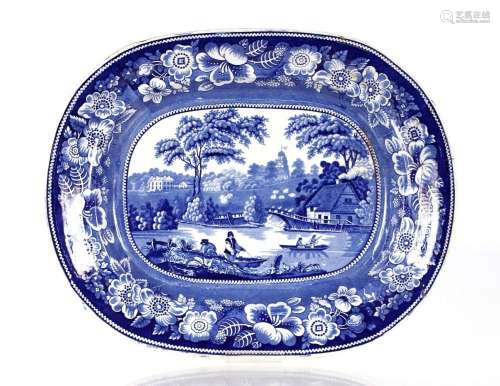 A Victorian "Wild Rose" pattern meat plate, 48cm