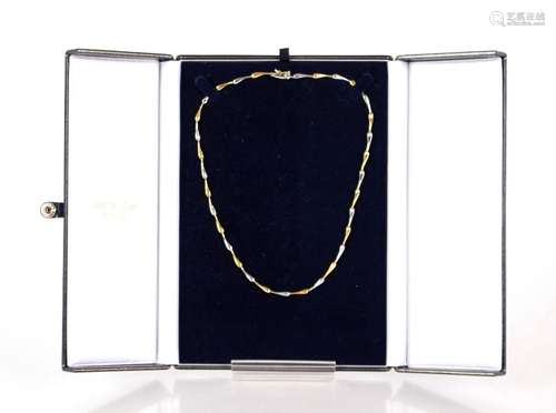 A contemporary 18ct white and yellow gold necklace