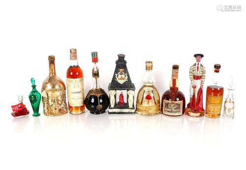 A collection of various wines and spirits, to include Péres ...