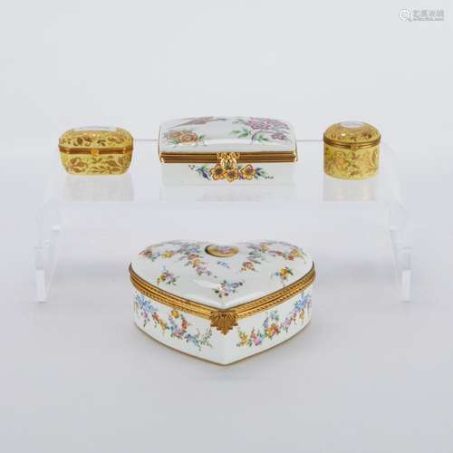 4 Le Tallec Porcelain Trinket Boxes