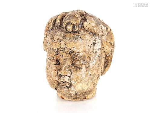 Early 20th Century plaster Maquette of a childs face, 22cm