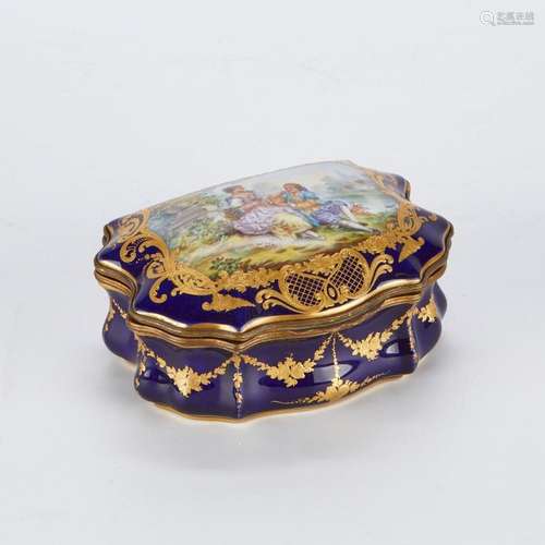 French Sevres Style Porcelain Casket Box