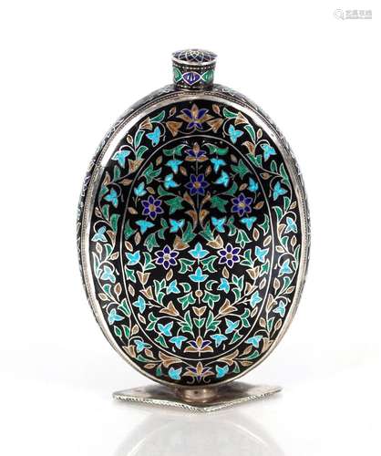 An early 20th Century metal Indo / Persian perfume flask, of...