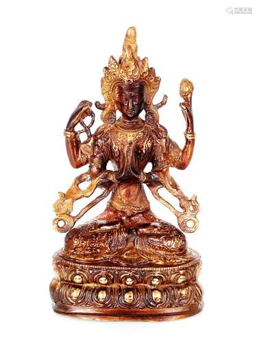 A bronze figure of Avalokiteshvara, 22cm high