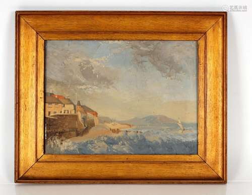 Late 19th Century school, study of a coastal scene with sail...