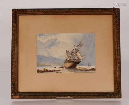 19th Century school, study of sailing vessels, unsigned wate...