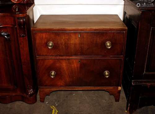 A 19th Century mahogany two drawer chest, of small proportio...