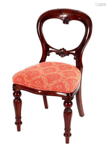 A set of six Victorian mahogany balloon back dining chairs, ...