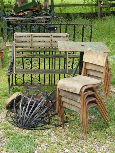 A miscellaneous lot to include a 19th century cast iron boot...