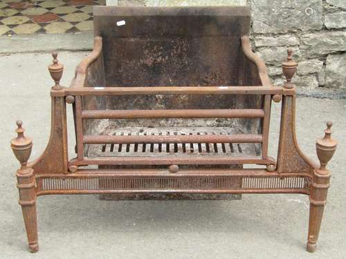 A good quality Georgian design fire basket with urn finials ...