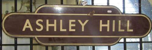 Railwayana - a vintage enamel station sign, Ashley Hill (Bri...