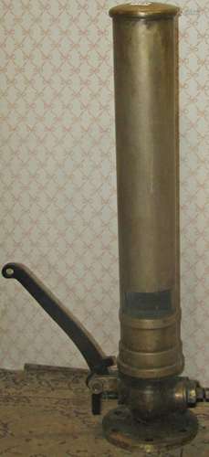 A good brass steam whistle, 75 cm height, 12 cm diameter