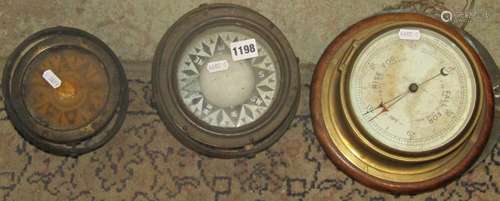 Two marine compasses both gimbal mounted 20 cm diameter and ...