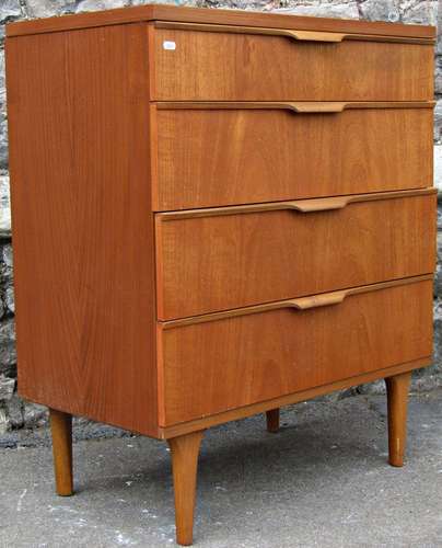 An Austinsuite teak bedroom chest of four long graduated dra...